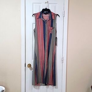 G Collection Summer Maxi Dress with Buttons Size M